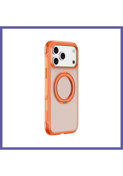 Bezos Joko İphone 18 Pro/17 Pro Uyumlu Airbag Ring Yüzüklü Magsafe Kapak - Turuncu Nıda