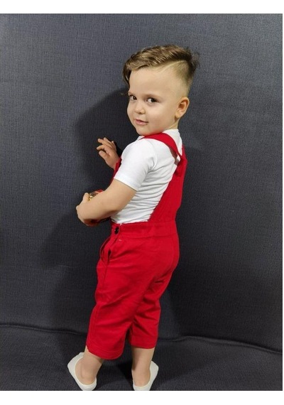 MODAVALS GABARDİN KARDEŞ KOMBİN MICKEY TULUM & TSHIRT KOMBİN  - KIRMIZI