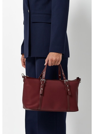 K&S Kemer Detaylı Mini Tote Çanta Bordo