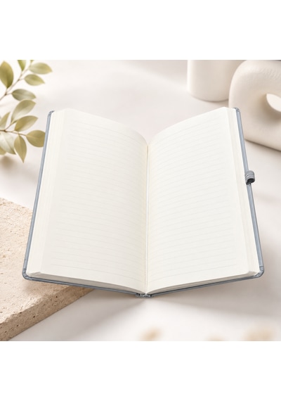 Şık Tasarım Lastikli Ajanda/defter - 4 Farklı Renk Seçeneği Gri