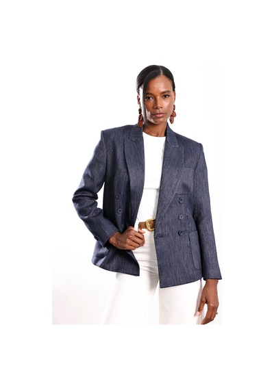 5in1Canpolat Lacivert Cepli Blazer Ceket 5505