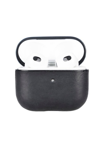Apple Uyumlu AirPods 3.Nesil Deri Kılıf Juni Aa1 Siyah