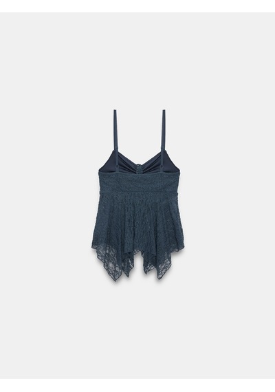 Dilvin 32768 Askılı Dantel Top-indigo İndigo