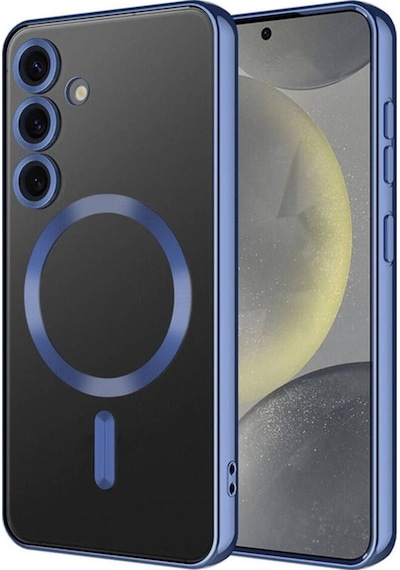 Galaxy S24 Plus Kılıf Kamera Korumalı M-safe Wireless Şarj Özellikli Zore Demre Kapak Sierra Mavi