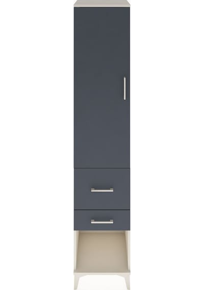 Hyperion Dolap 3 Raflı 2 Çekmeceli Tek Kapaklı 44x44x221 Aytaşı-antrasit Aytası