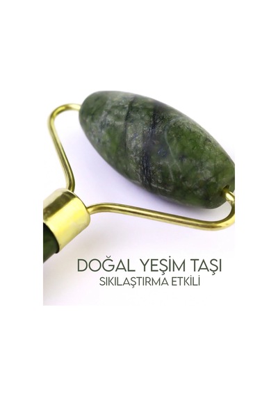 %100 Doğal Yeşim Taşı Jade Roller Ve Gua Sha Masaj Seti - 2'li Cilt Bakım Ve Yüz Masaj Aleti