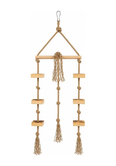 Mivra Pets Papağan Oyun Parkuru 80 Cm Ahşap Jüt