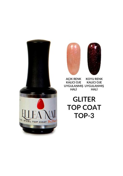 Ellea Nail Simli Kalıcı Oje Serisi Glitter Top Coat Top-3