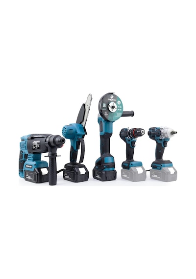 Chelikbei Beşli Set MK350 Budama Testeresi 13MM Çelik Mandren + Somun Sıkma + Şarjlı Spiral + Şarjlı Hilti
