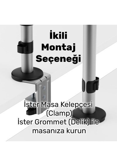 Npo Std72024mlg 11"-17" Notebook 17"-32" Monitör Destekli Alüminyum Monitör Tutucu