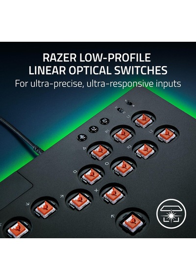 Kitsune - Ps5 Ve Pc İçin Optik Tüm Düğmeli Arcade Kontrol Cihazı 4 Hassas Hareket Tuşlu Düzen, Düz Doğrusal Optik Anahtarlar, İnce, Taşınabilir Gövde Siyah Diğer
