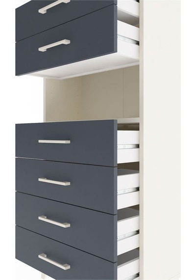 Arges Dolap Tek Raflı 6 Çekmeceli 60x30x134 Aytaşı-antrasit Aytaşı