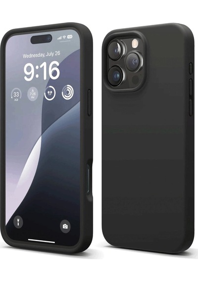 Apple  Uyumlu  iPhone 16 Pro Max Kılıf First Silikon Siyah