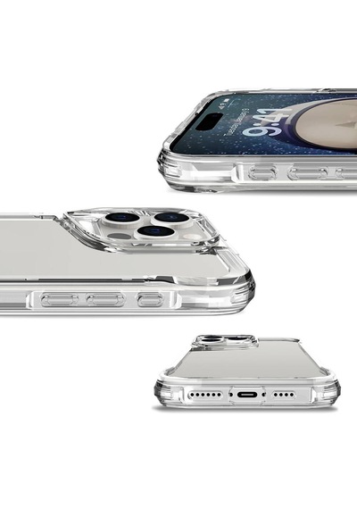 Apple Uyumlu iPhone 16 Pro Kılıf Köşe Korumalı Şeffaf Zırhlı Sert Kapak