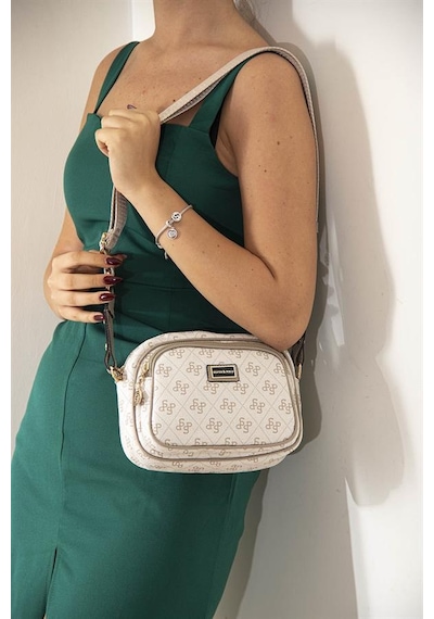 Silver Polo Sp1111 Kadın Çapraz Çanta Monogram Bej-kum