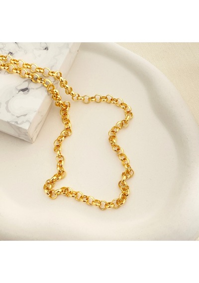 Doç Zincir Kalın Kolye Pirinç Gold 45+5cm Gold