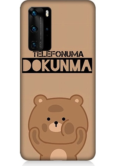 Huawei P40 Pro Uyumlu Telefonuma Dokunma Ayıcık Desenli Silikon Kılıf