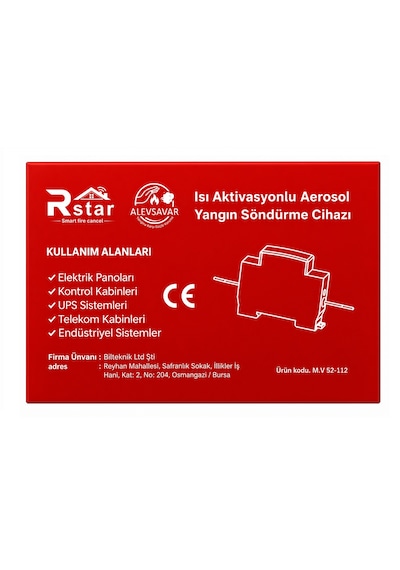 Rstar Aerosol Yangın Söndürme Şalteri Elektrik Panosu İçin Otomatik Yangın Söndürme Cihazı