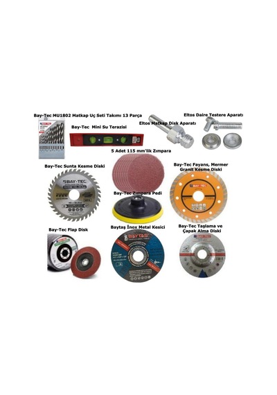 10'lu Taşlama Ve Kesme Disk Seti Seramik Ahşap Metal Zımpara