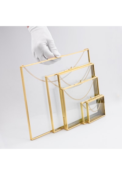 Fotoğraf Çerçevesi Cam Pirinç Gold Modern Özel Tasarım Dekoratif
