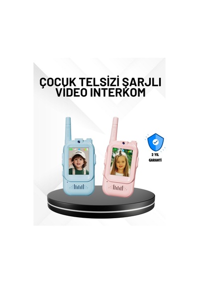 3 12 - 404 - Yaş Çocuklara Uygun Görüntülü Walkie - Edntrend - Talkie Seti Çok Renkli