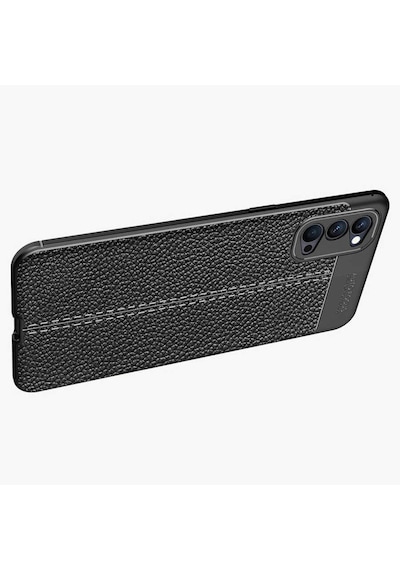 Oppo Reno 4 Kilif Tam Korumali Deri Görünümlü Silikon Kapak 463562317
