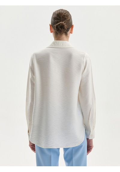 Lcwaıkıkı Classic Ekru Regular Fit Kadın Gömlek