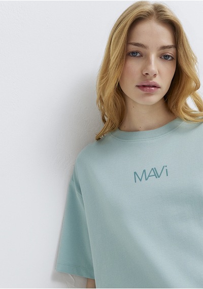 Mavi - Mavi Logo Baskılı Yeşil Tişört 1613884-71456