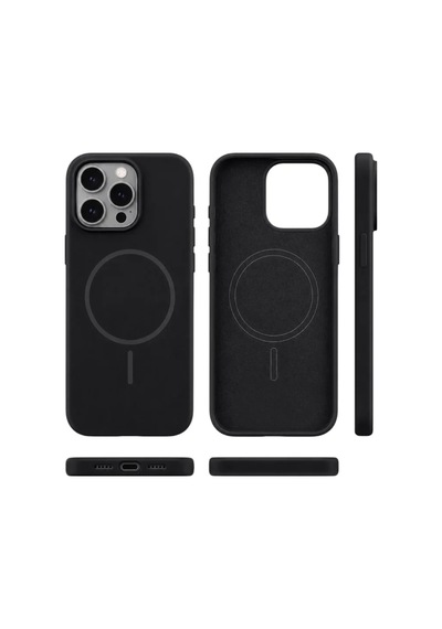 iPhone Uyumlu 15 Pro Max Aura Akıllı Magsafe Animasyonlu Silikon Kılıf Siyah