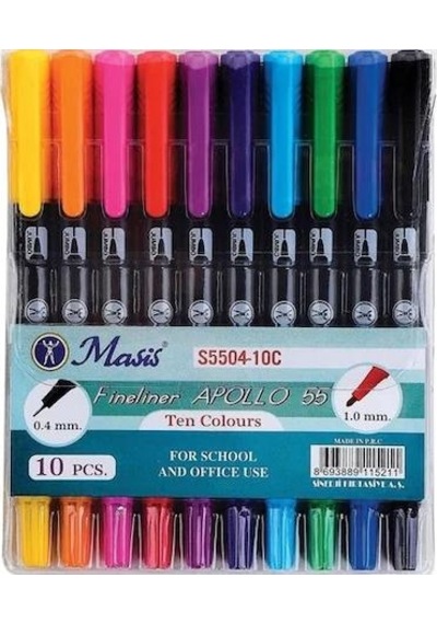 Masis Apollo Çift Uçku Fineliner 10 Lu