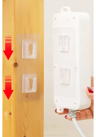 10lu Kendinden Yapışkanlı İç İçe Geçmeli Askı Seti Tablo Modem Priz Vb Sabitleme Askı Seti 10 Adet Beyaz