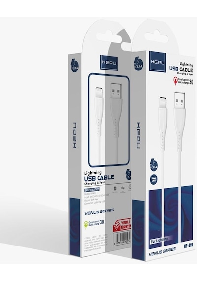Hepu 8 Pin Lightning Qc 3.0 3.1a Powerbank Şarj Kablosu 30 Cm