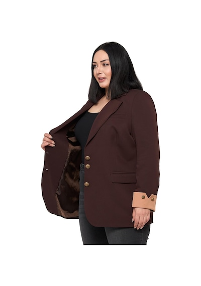 Disentis Büyük Beden Manşeti Kumaş Garnili Düğme Detaylı Astarlı Kahverengi Vizon Blazer Ceket Kahverengi Vizon Disentis Büyük Beden Manşeti Kumaş Garnili Düğme Detaylı Astarlı Kahverengi Vizon Blazer Ceket Kahverengi Vizon
