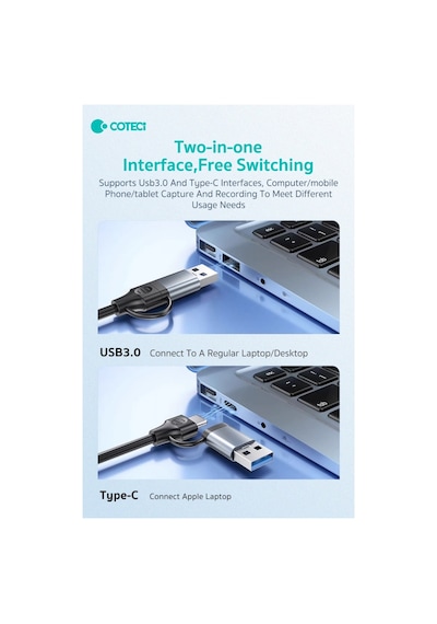 Canlı Yayın Video Yakalama Kartı 4k 60hz Usb 3.0 / Type-c İkili Arayüz 1080p 60hz Video Capture Card K Capture-01