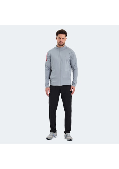 Slazenger RARELY Erkek Fermuarlı Dik Yaka Cepli Gri Eşofman Takımı