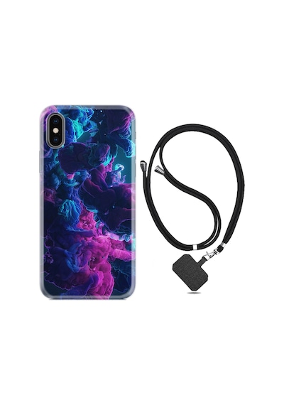 Apple Uyumlu iPhone X XS Kılıf Boyun Askılı Cloud Purple 1804