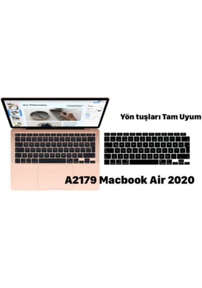 Apple Uyumlu MacBook Air 13' 2020 A2179 Silikon Klavye Koruyucu Türkçe