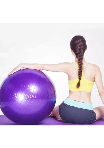 Leyaton 65 CM Pilates Topu Büyük Boy Kalın Yoga Pilates Top-Pompa