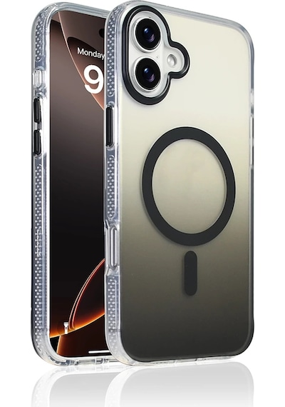Apple Uyumlu iPhone 16 Kılıf M-safe Şarj Özellikli Transparan Renk Geçişli Zore Toros Kapak