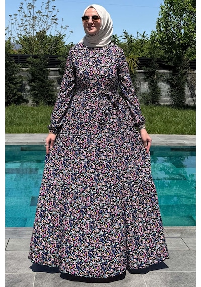 Rabia Şamlı Hale Elbise Siyah Normal