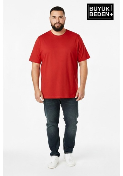Superlife Büyük Beden Erkek Basic Tişört Pamuklu Düz T-shirt 3xl-6xl Spr26bts510 Kırmızı Superlife Büyük Beden Erkek Basic Tişört Pamuklu Düz T-shirt 3xl-6xl Spr26bts510 Kırmızı
