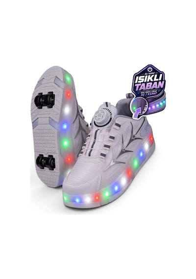 Nstil Unisex Yetişkin Çocuk Spor Ayakkabı Akıllı Bağcıklı Çıkarılabilen Patenli Işıklı Sneaker 003 Beyaz Nstil Unisex Yetişkin Çocuk Spor Ayakkabı Akıllı Bağcıklı Çıkarılabilen Patenli Işıklı Sneaker 003 Beyaz