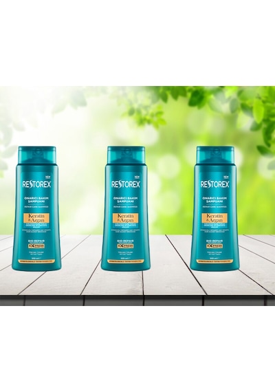Restorex Keratin & Argan Şampuan 3 x 500 ML