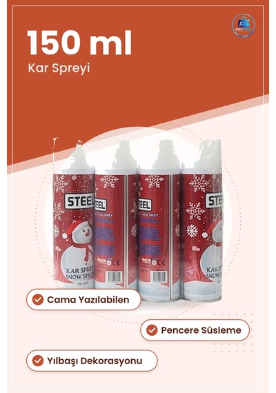 Kar Spreyi 150 Ml Cama Yazılabilen Yılbaşı Pencere Süsleme Sprey