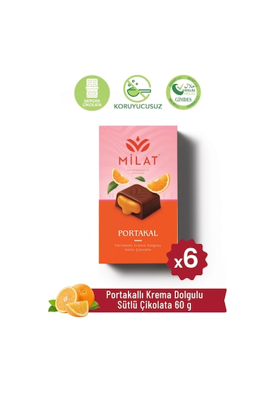 Milat Portakal Dolgulu Sütlü Çikolata 6 60 G