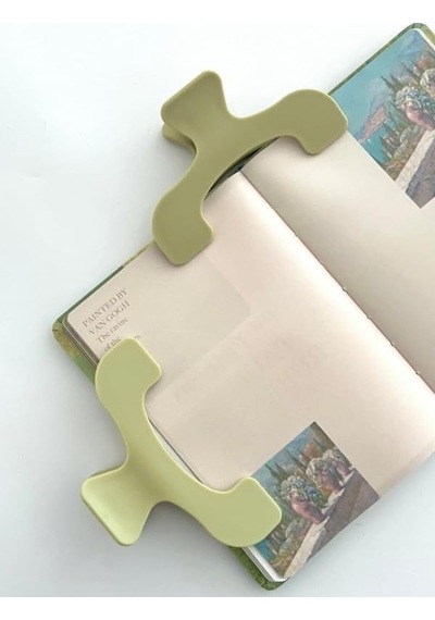 Açık Yeşil Çok Fonksiyonlu Kitap Ve Defter Klipsi / Sayfa Tutucu / Journal Ve Scrapbook Yardımcısı / Zeytin Yeşili