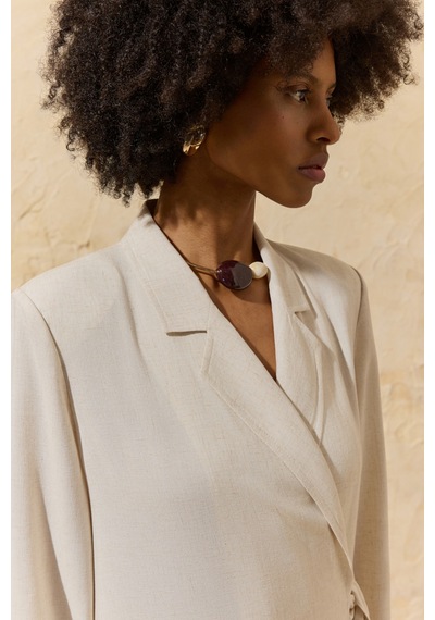 Aker Naturel Bağlama Detaylı Kimono Naturel Naturel