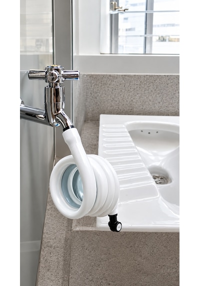 Wc Hortum Matik Beyaz Spiralli Hortum Wc Taharet Matik Esnek Klozet Taharet Hortumu 70-90cm