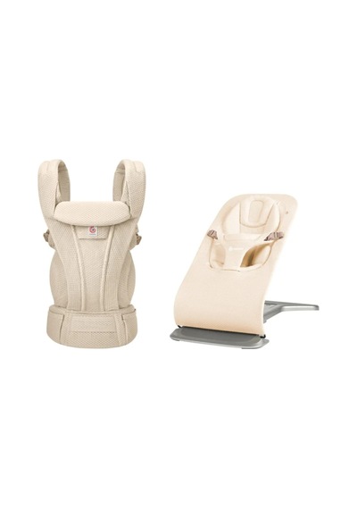 Bouncer & Taşıyıcı Seti Evolve Mesh Cream & Omni Deluxe Mesh Natural Beige Bej