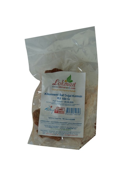 Lokmanavm Kilermeni Saf Doğal Kırmızı Kil 100 Gr Paket